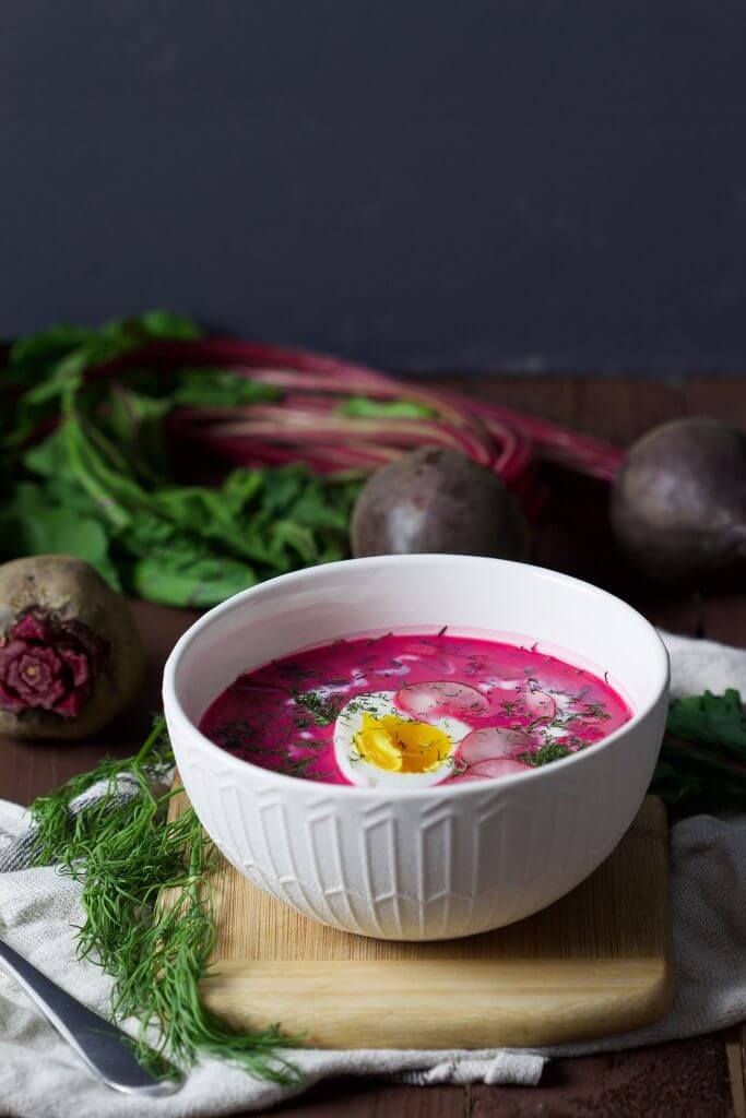 Traditional Polish cold beetroot soup, chlodnik which you shouldn’t be afraid to serve during hot summer season