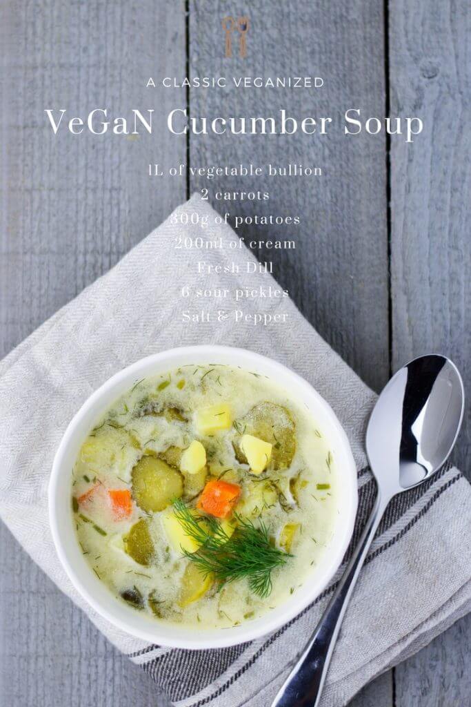 Polish Cucumber Soup - Perfect and easy vegan soup.