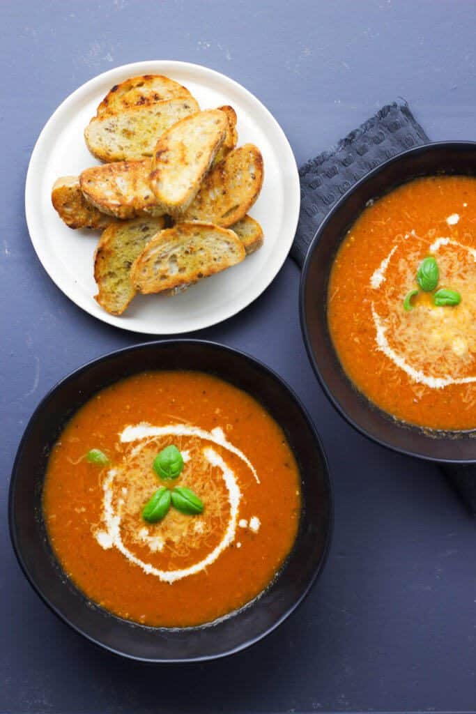 Best oven-roasted tomato soup with VeGaN Parmesan. 5 Best oven-roasted tomato soup with VeGaN Parmesan.