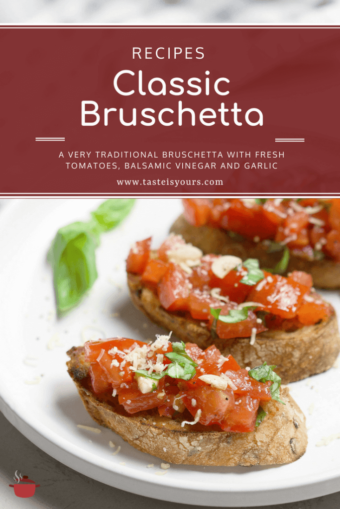 Classic bruschetta from fresh tomatoes