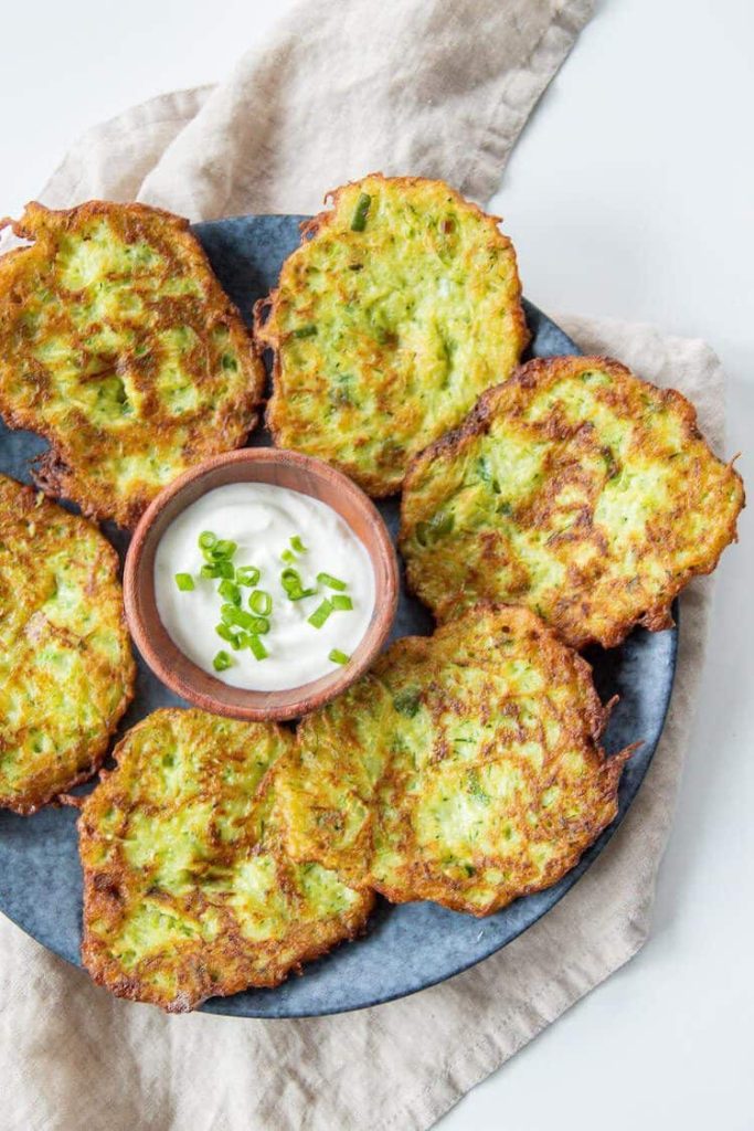 Easy 6 ingredients crunchy Zucchini and Potato Fritters to enjoy with your family on weekends while watching Crocodile Dundee. 3