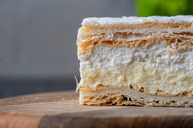 Papal cream cake or kremowka. – One of the best Polish desserts.