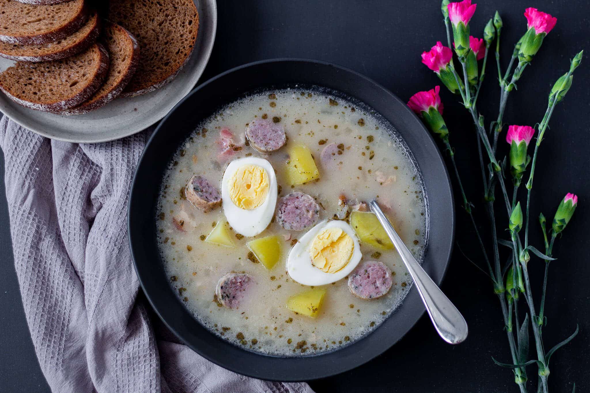 Traditional Polish Żurek - the best soup from Poland.